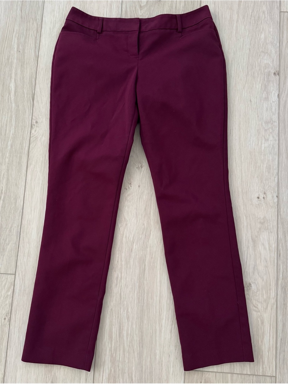 Express Straight Leg Pants in Deep Burgundy